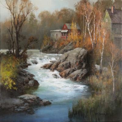 Late October Rapids, VT  Oil on Canvas Late October Rapids, VT  Oil on Canvas